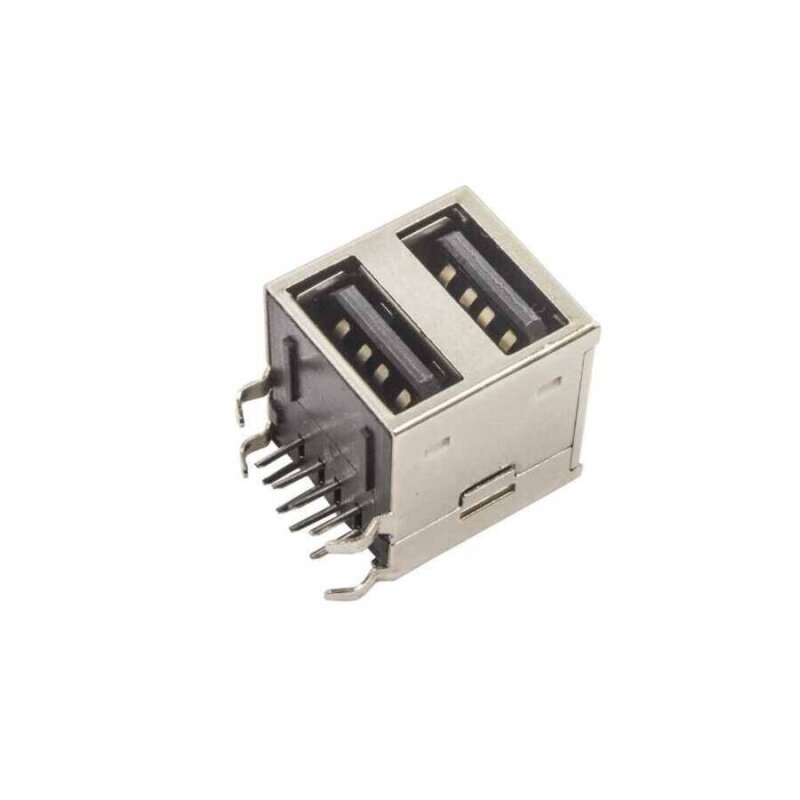 2 Port USB-A 2.0 Dişi Konnektör PCB Tipi