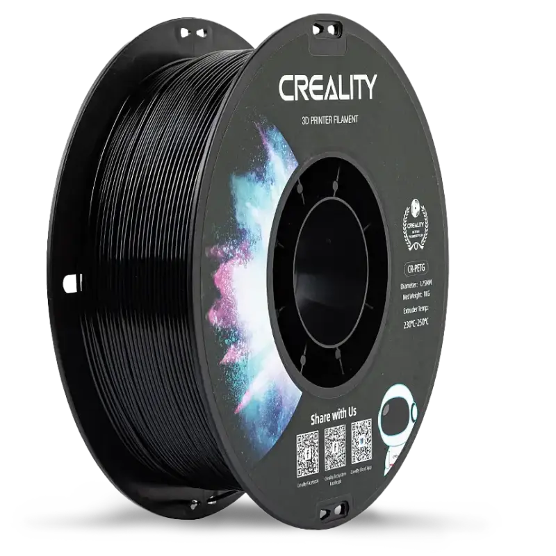 Creality CR-PETG Siyah Filament 1.75mm 1Kg Dayanıklı PETG 3D Yazıcı Filamenti