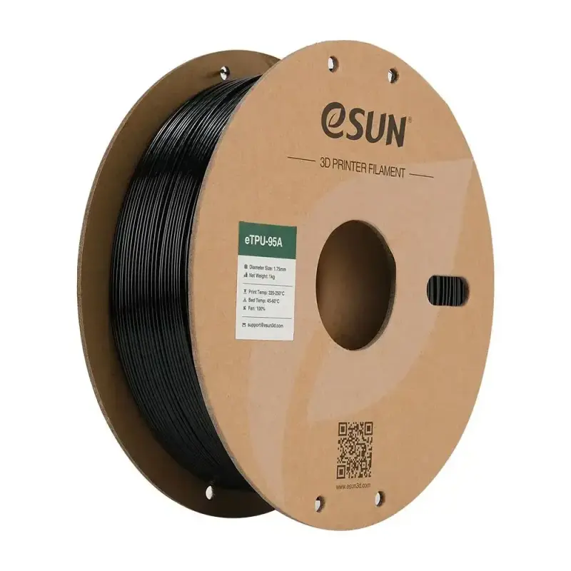 eSUN Esnek TPU 95A Filament 1.75mm 1Kg - Siyah