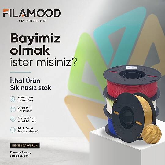 Filamood PLA+ Yüksek Kaliteli Kemik Beyazı 1.75mm 1Kg 3D Yazıcı Filamenti