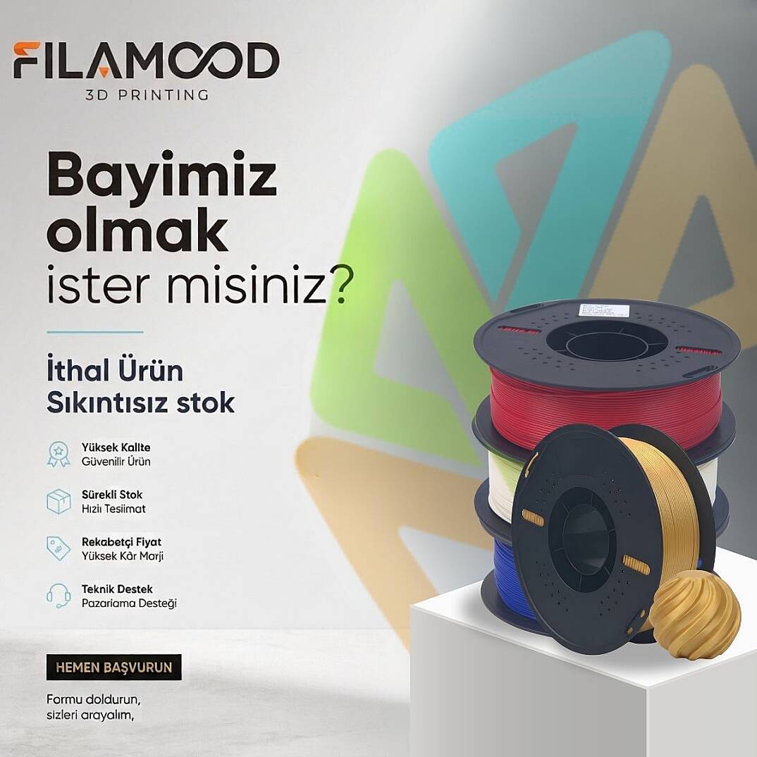 Filamood PLA+ Yüksek Kaliteli Kemik Beyazı 1.75mm 1Kg 3D Yazıcı Filamenti - 1