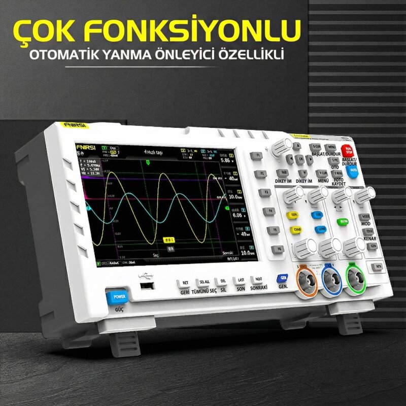 FNIRSI 1014D Pro 2 Kanal Renkli Ekranlı Dijital Osiloskop ve Fonksiyon Jeneratörü - 4