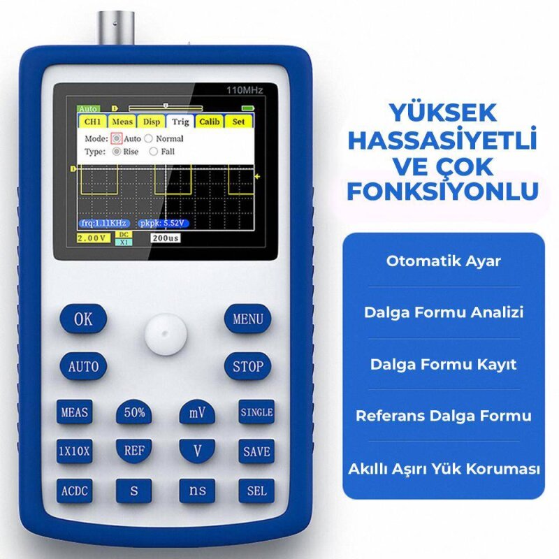 FNIRSI 1C15 El Tipi Renkli Ekran Dijital Osiloskop - 5