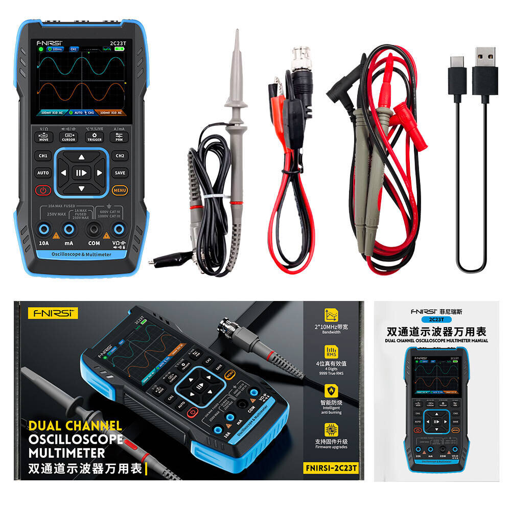 FNIRSI 2C23T Pro 3-ü-1 Arada Tablet Tipi Osiloskop, Multimetre ve Sinyal Jeneratörü - 3
