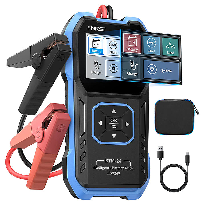 FNIRSI BTM-24 12V24V Dijital Akü Test Cihazı (0-2000 CCA, Marş ve Şarj Testi)