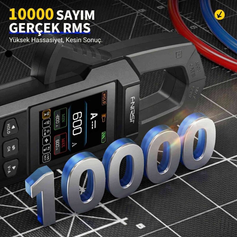 FNIRSI DMC-100 10000 Sayımlı True RMS Akım Gerilim Pens Metre – TFT Ekranlı Dijital Multimetre - 3