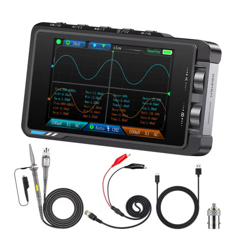 FNIRSI DS215H 2’si 1 Arada 50 MHz Çift Kanal Dijital Osiloskop ve DDS Sinyal Jeneratörü - 2