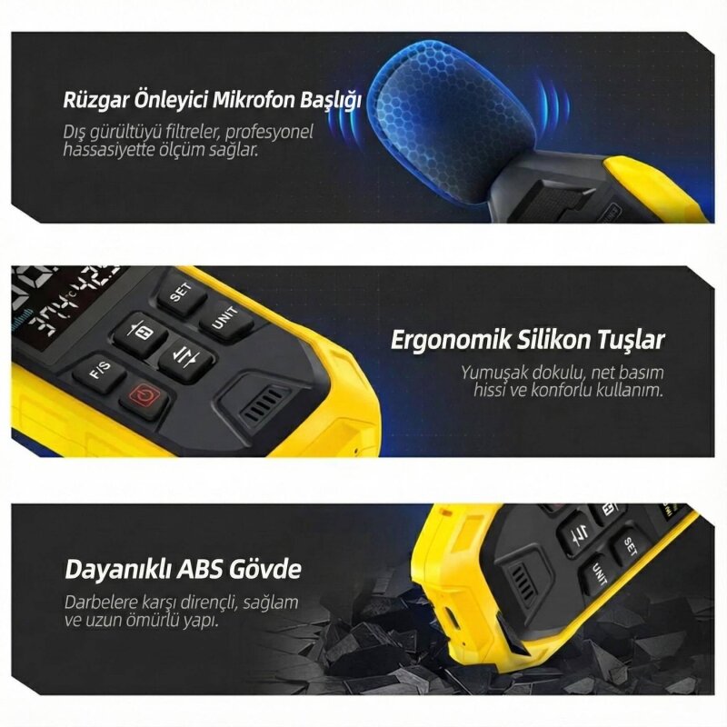 FNIRSI FDM-01 Dijital Ses Seviyesi Ölçer – Gürültü ve Desibel Metre - 4