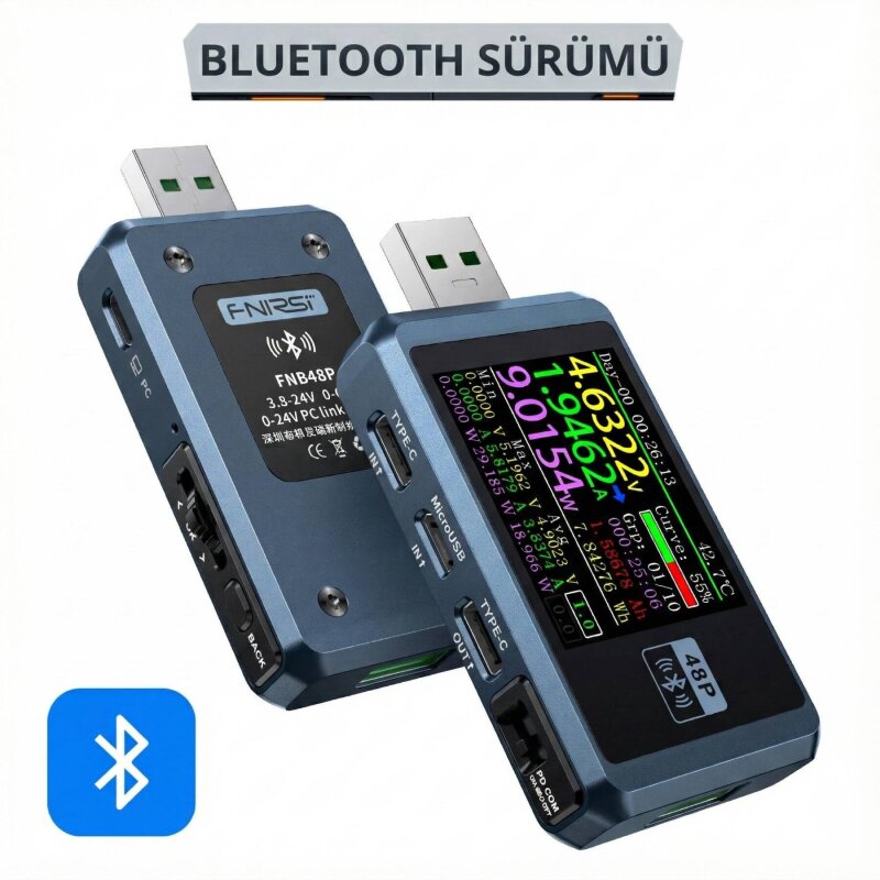 FNIRSI FNB48P Bluetooth USB Test ve Güç Ölçüm Cihazı