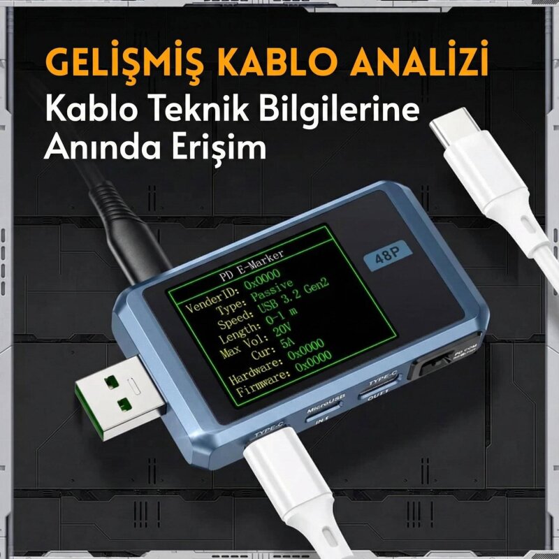 FNIRSI FNB48P USB Güç ve Şarj Analiz Test Cihazı - 3