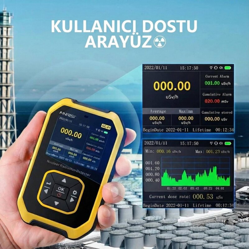 FNIRSI GC-01 Taşınabilir Radyasyon Ölçüm ve Tespit Cihazı - 4