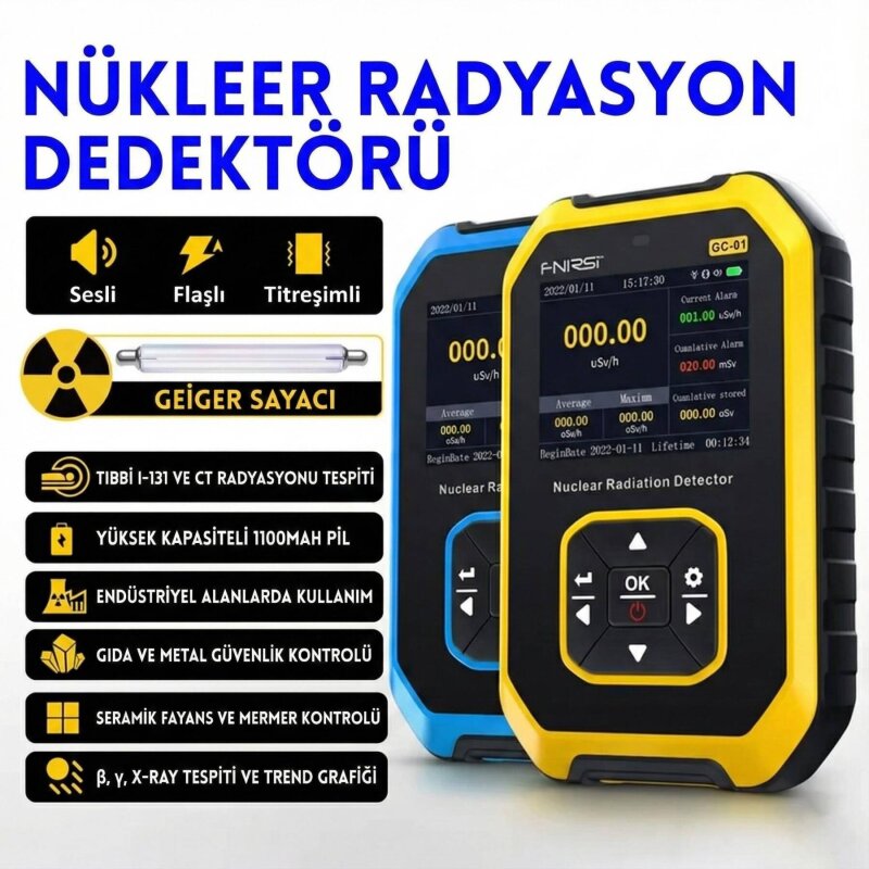 FNIRSI GC-01 Taşınabilir Radyasyon Ölçüm ve Tespit Cihazı - 5