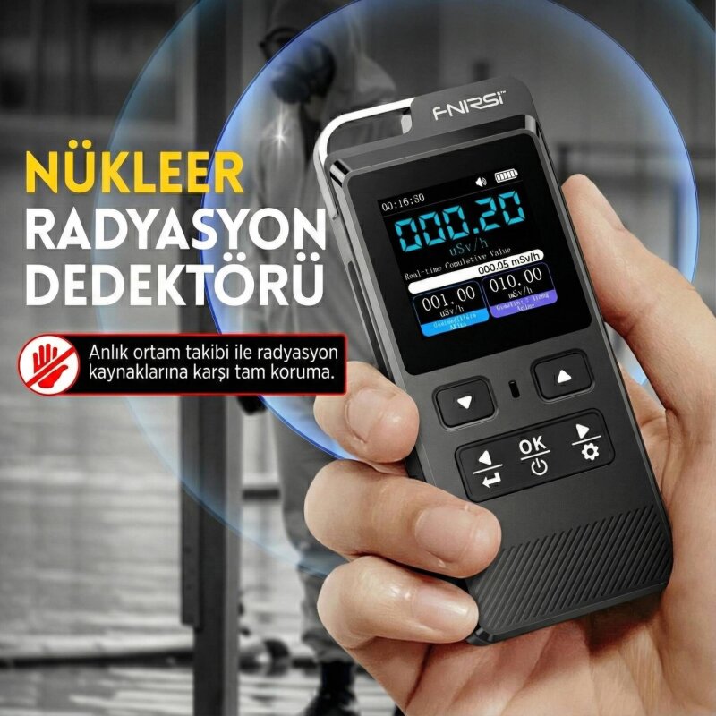 FNIRSI GC-02 Geiger Sayacı Radyasyon Ölçüm ve Analiz Cihazı