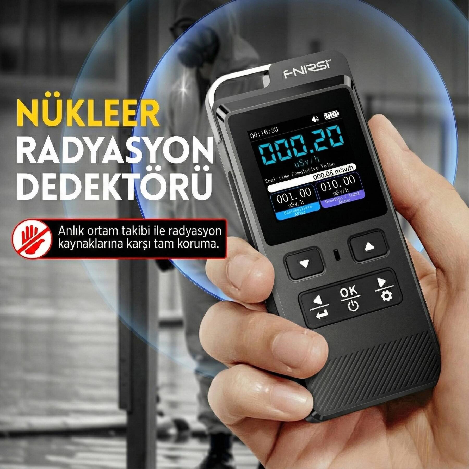 FNIRSI GC-02 Geiger Sayacı Radyasyon Ölçüm ve Analiz Cihazı - 1