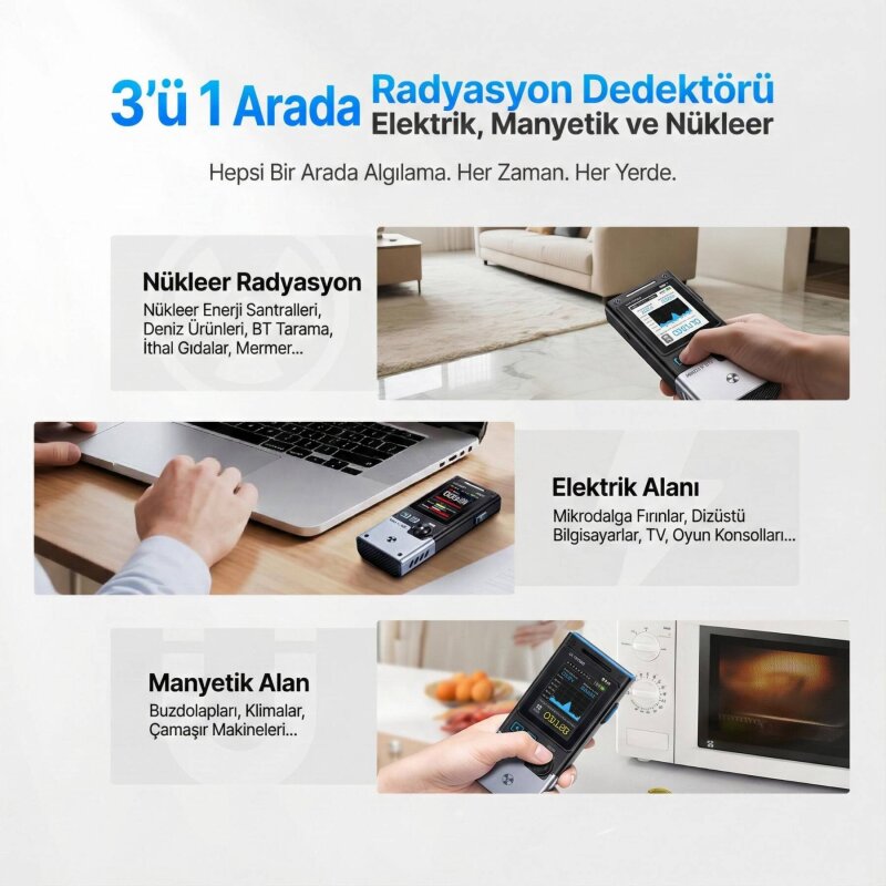 FNIRSI GC-03 Çok Fonksiyonlu Radyasyon Ölçüm ve Analiz Cihazı - 4