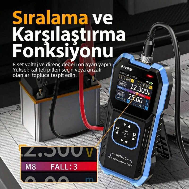 FNIRSI HRM-10 Akü Voltaj ve İç Direnç Ölçüm Test Cihazı - 4