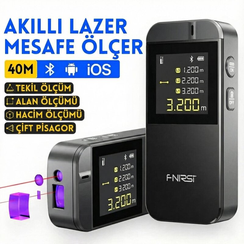 FNIRSI IR40 Akıllı Lazer Mesafe ve Ölçüm Cihazı