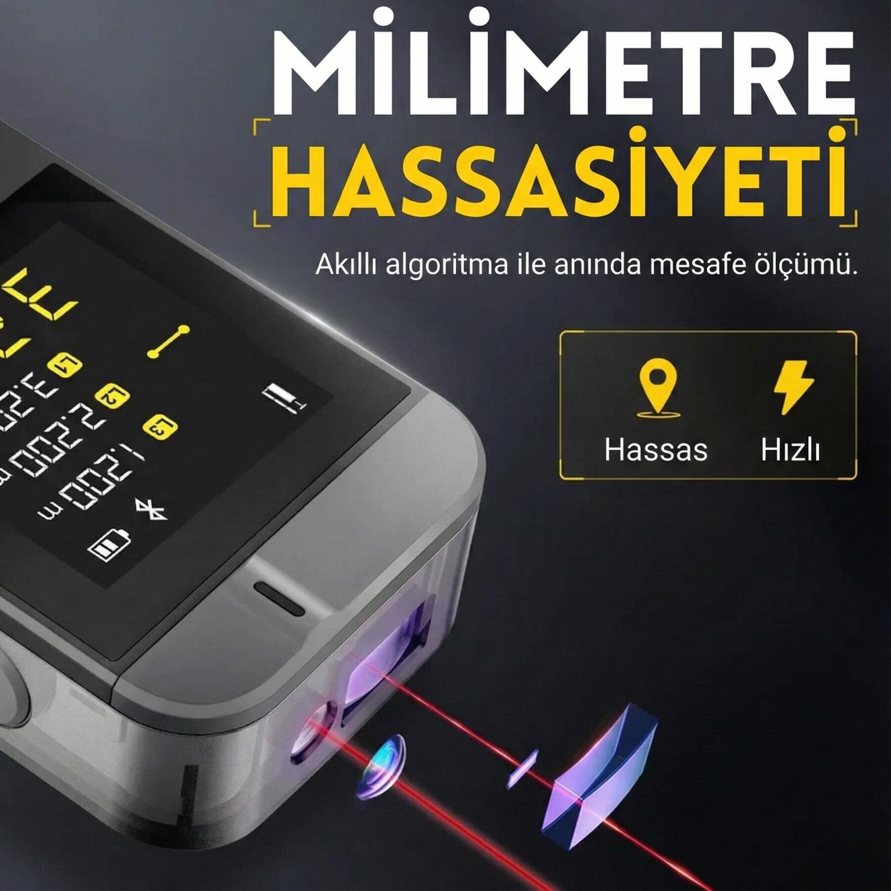 FNIRSI IR40 Akıllı Lazer Mesafe ve Ölçüm Cihazı - 2