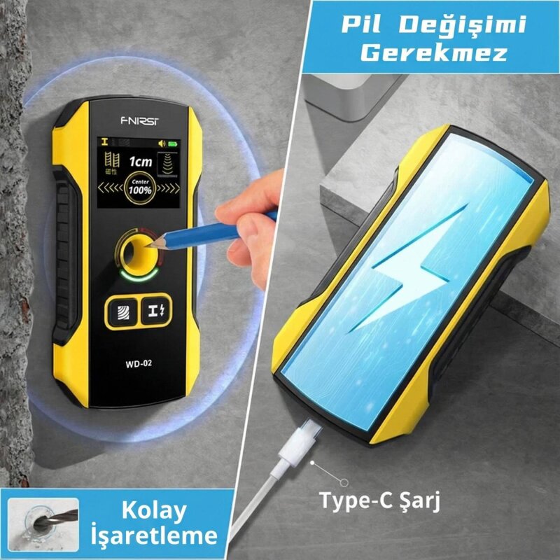 FNIRSI WD-02 Çok Amaçlı Metal ve Tesisat Algılama Duvar Tarayıcı - 4