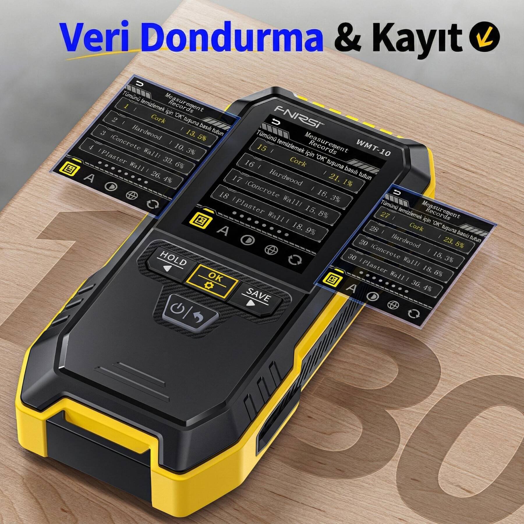 FNIRSI WMT-10 Temassız Endüktif Duvar ve Ahşap Nem Ölçüm Cihazı - 3