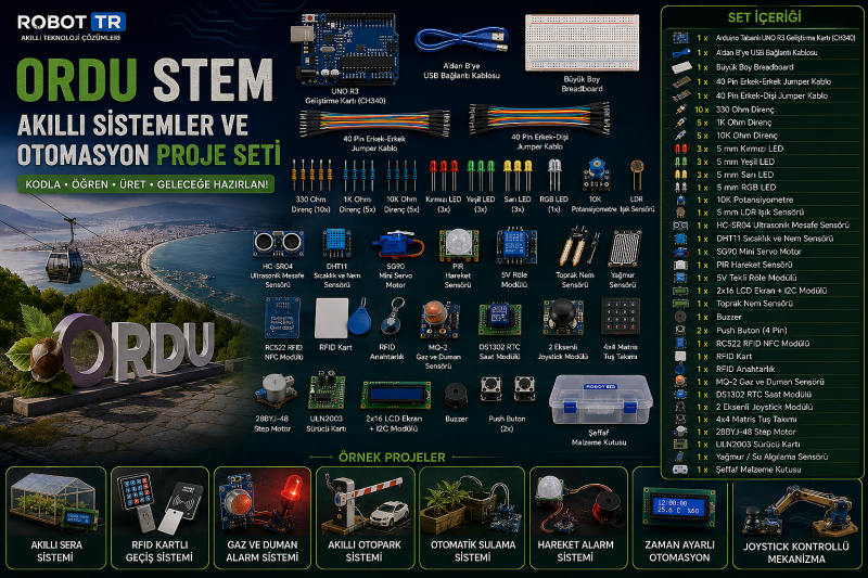 Robot TR STEM & Akıllı Sistemler Eğitim Seti Ordu Özel